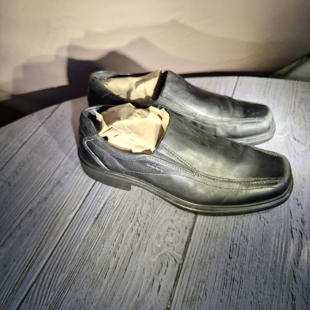 ECCO Men's Leather Black Light Casual Shoes Size EU 43/ US 9-9.5